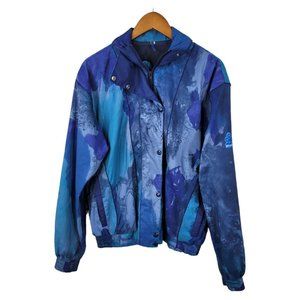 Vintage 90s Proquip Jacket Windbreaker Size Size 12 Gore-tex Blue Wave Print